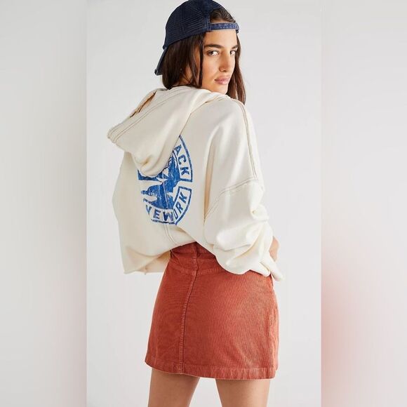 NWOT Free People Ray Cotton Corduroy a line  Mini skirt color Myrrh Rust - Picture 2 of 15